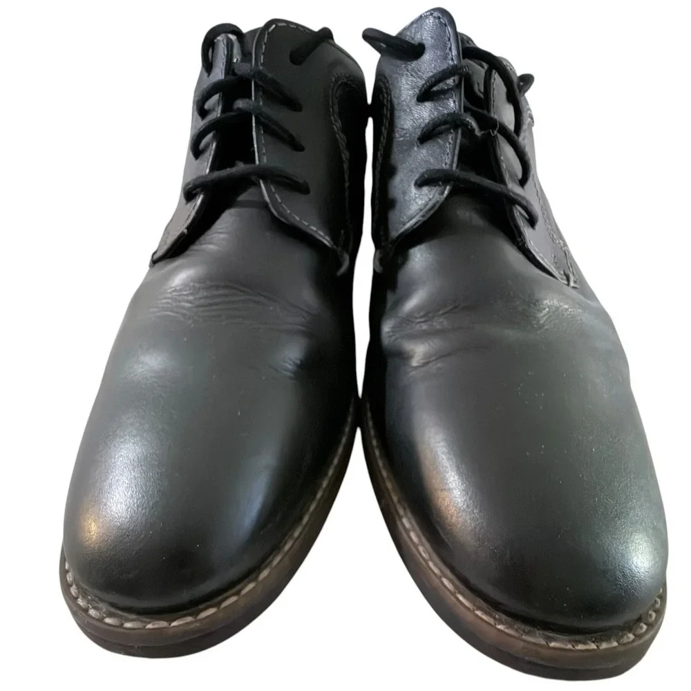 Nunn Bush Chase Black Leather Dress Shoes Men's Size 8.5 M Comfort Gel 81086